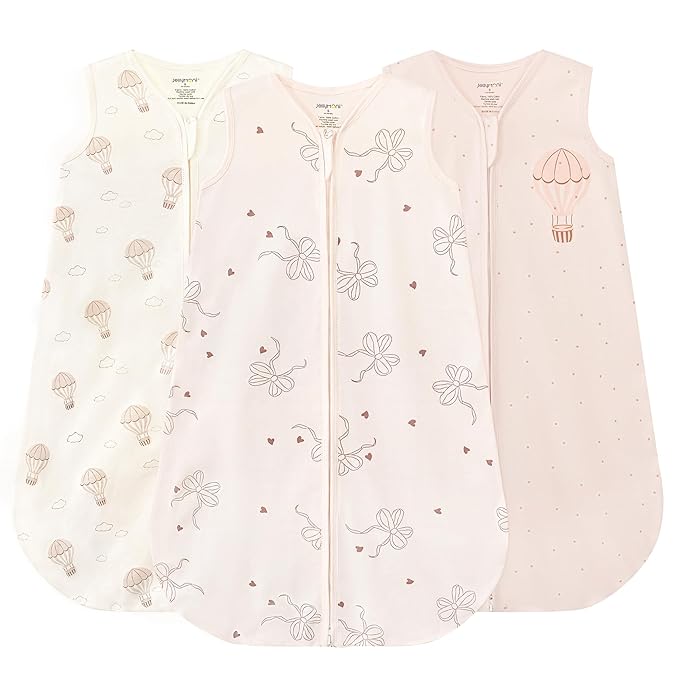 JELLYMONI Baby Sleep Sack 18-24 Months, 100% Cotton 3 Pack 0.5 TOG Baby Wearable Blanket Infant Sleep Sack with 2-Way Zipper Newborn Sleep Sacks