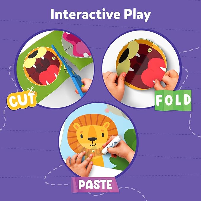 Skillmatics Scissor Skills Activity Book - Snip Snip, 25 Fun Cutting & Creative Activities for Preschoolers, 2 Child-Safe Scissors, Fine Motor Skills Craft Kit, Gifts for Kids Ages 3, 4, 5, 6, 7