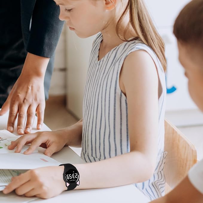 Kids Watches for Girls Boys Digital Sport Watch with Step Counter Pedometer Vibration Alarm Clock, No App Waterproof Fitness Tracker Kids Watch Boys Girls Teens Students Ages 5-16