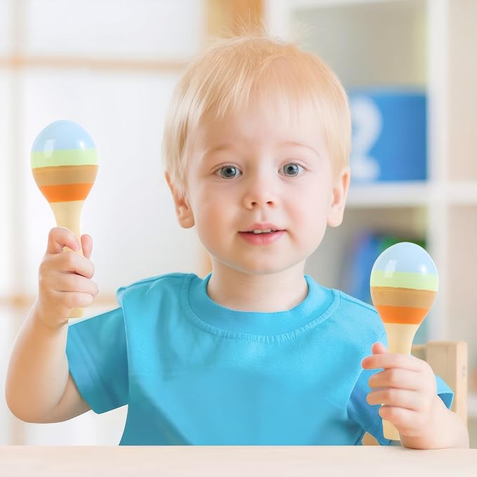 Baby Musical Instruments Neutral Colors Percussion Instruments Set Montessori Wooden Toys for Toddlers 1-3 with Xylophone for Kids Preschool Educational 3+ Wood Musical Toy 8pcs