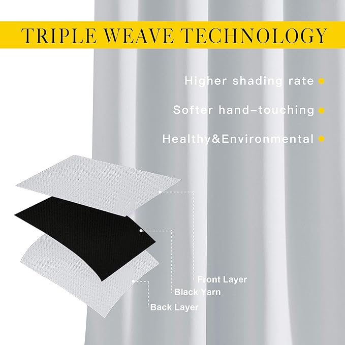 NICETOWN Room Darkening Curtains for Living Room - Easy Care Solid Thermal Insulated Grommet Curtains/Panels/Drapes for Bedroom (2 Panels, 66 by 72, Greyish White)