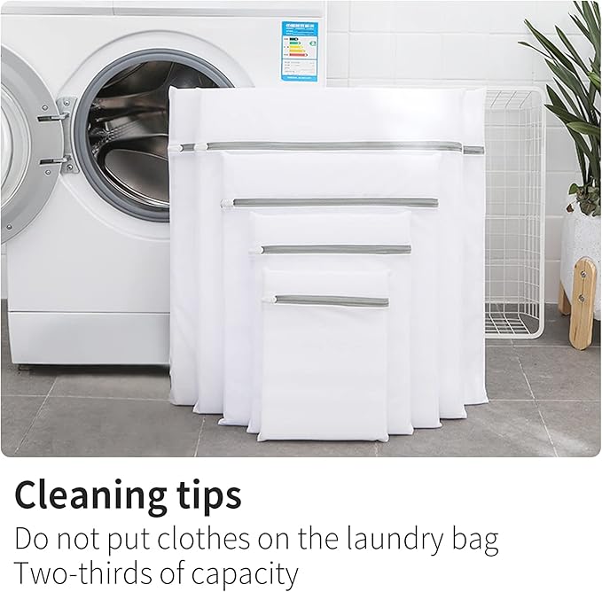 3 Pack XXL Mesh Laundry Bags by MDSXO- Large Jumbo Durable Delicates Bag for Washing Machine for Jackets, Curtains, Jeans 24 * 24 inch [3 Pack]