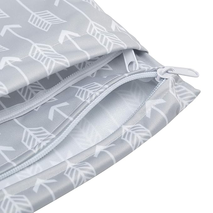 ALVABABY 3pcs Baby Cloth Diaper Wet/Dry Bags|Waterproof Reusable with Two Pockets|Travel, Beach, Pool, Daycare, Soiled Baby Items,Yoga，Gym Bag for Swimsuits or Wet Clothes 3L-YX36