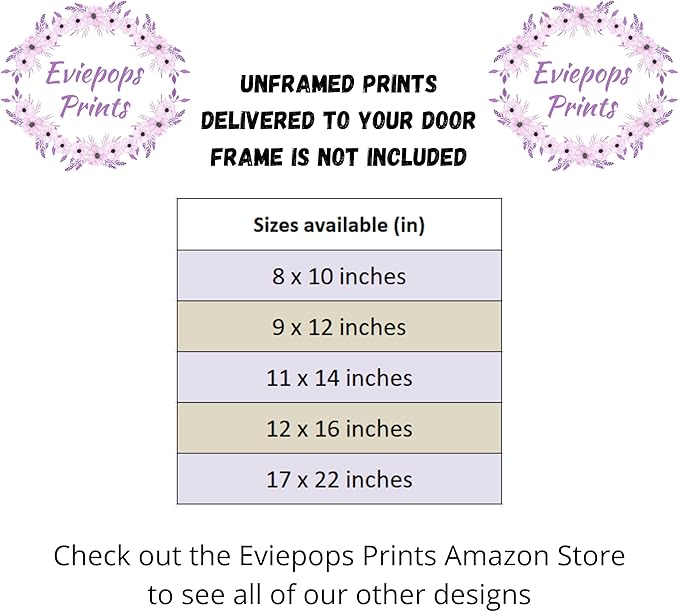 Safari Animals Girls Nursery Bedroom Unframed Set of 3 Poster Prints, Personalized Name Pink or Purple Flowers Wall Art Decor New Baby Gift Present, Elephant Giraffe Panda Zebra Lion (9x12)