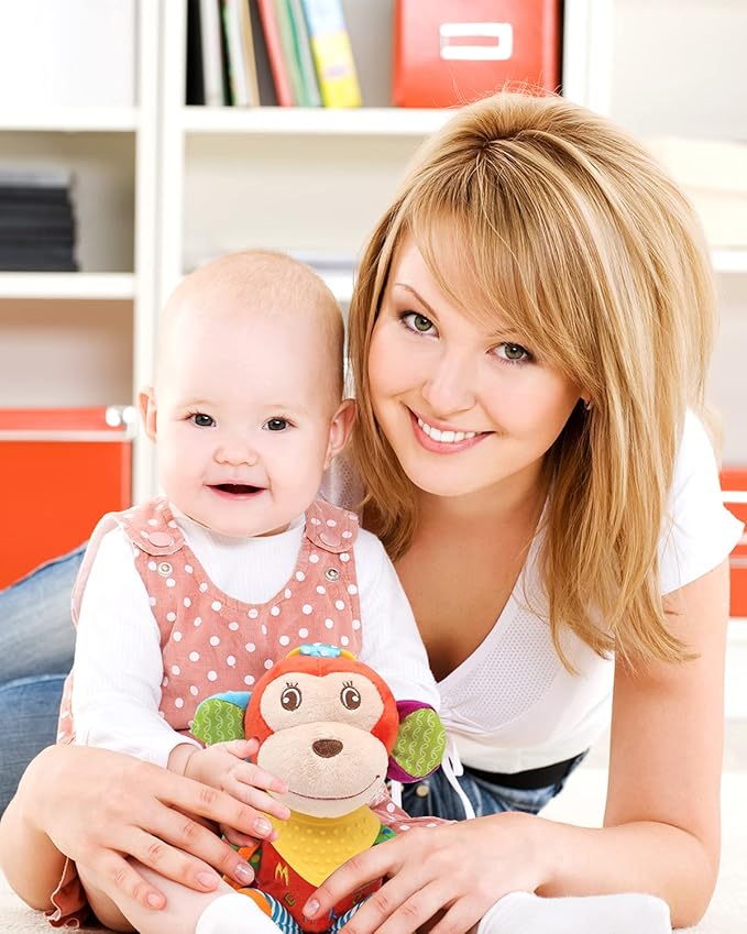 BLOOBLOOMAX Sock rattles for Babies 0-24 Months Baby Animal Foot Finder Educational Toys