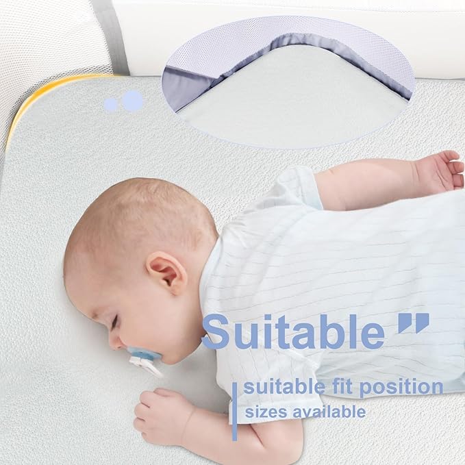 NeoBorn Baby Bassinet Mattress Pad, 33" x 20" Dual Sided Comfort Gel Memory Foam Mattress with Removable Breathable Soft Tencel Cover Fit for Baby Delight/Mika Micky/KoolerThings Bassinet