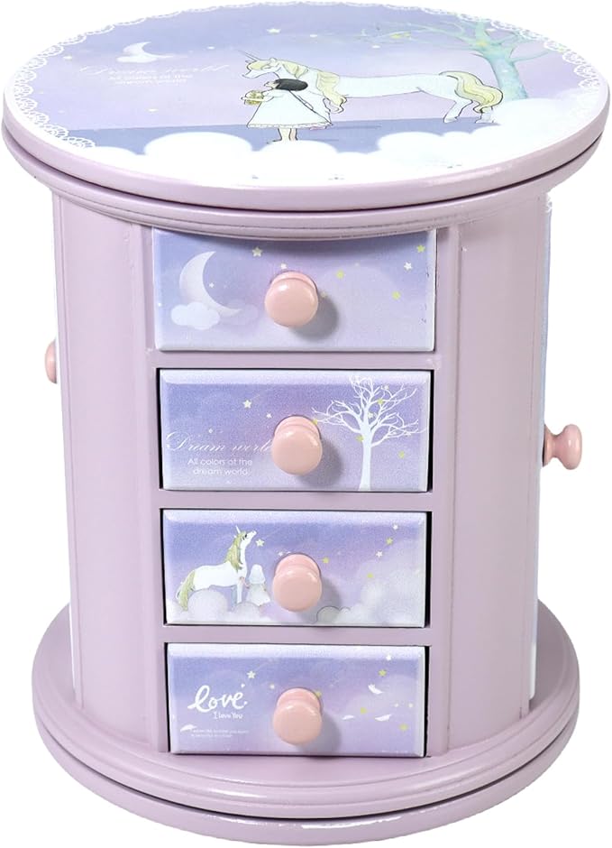 Purple Unicorn Jewelry Box for Girls - Kids Organizer and Little Girl Gift