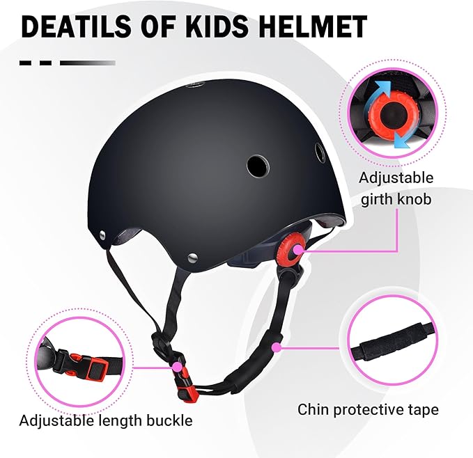 Kids Helmet for 2-3-5-8-14 Ages Girls and Boys, Ventilation and Impact Resistance Toddler Helmet for Multi-Sport Bicycle Scooter Inline Roller Skate and Skateboarding