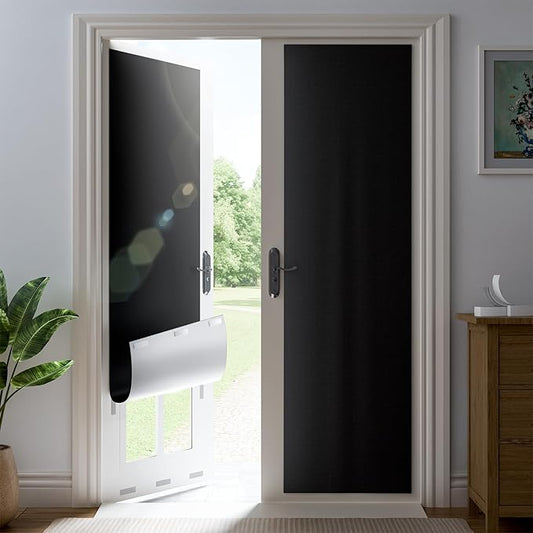 29" W x 72" L 100% Portable Blackout Curtains, Total Darkness No-Drill Black Out Window Cover,Temporary Blackout Shades with Hook & Loop Tape, for Bedroom, Nursery, Dorm, Travel (Black)