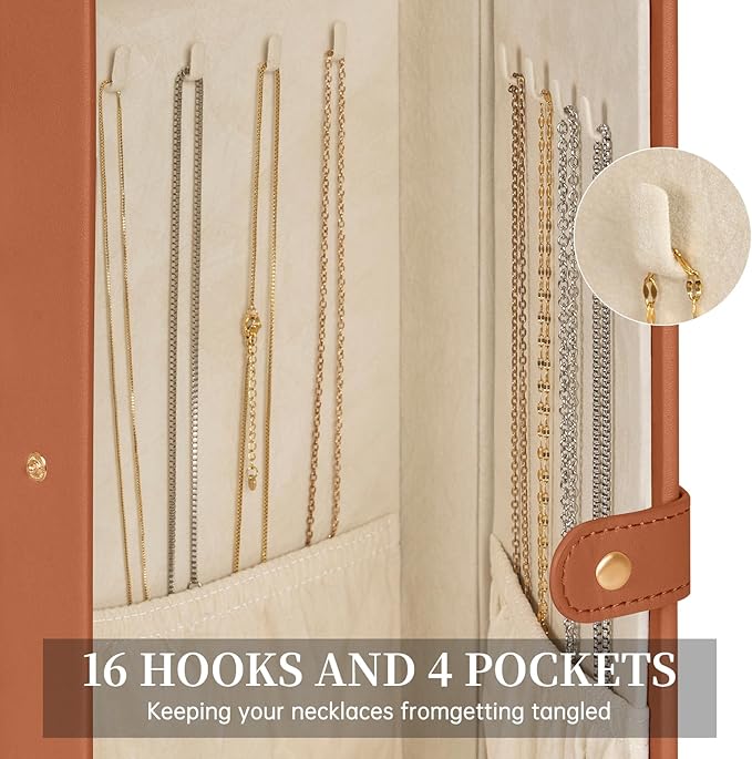 AKOZLIN Huge Jewelry Box Organizer Functional Large Leather Jewelry Storage Case for Women Girls Ring Necklace Earring Bracelet Holder Organizer with Mirror