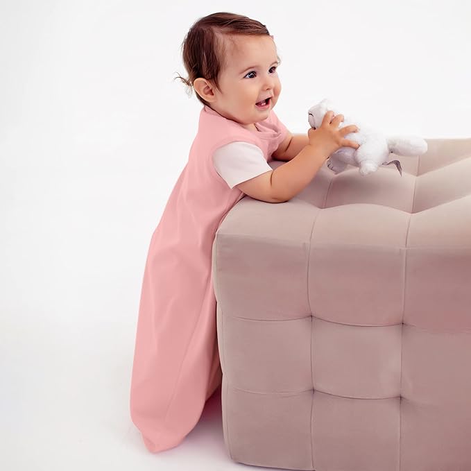 Baby Sleep Sack 1.0 TOG, Organic Cotton Baby Wearable Blanket with Two-Way Zipper, Swaddle Transition Baby Sleeping Bag, All-Season Sleep Sack for Newborn Infant Toddler Boy Girl, 2-Pack