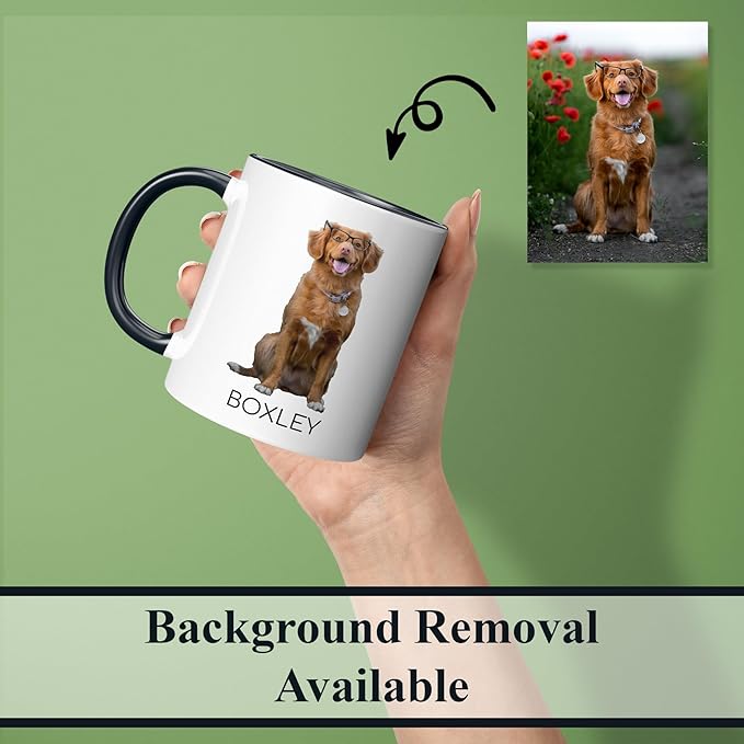 Personalized Coffee Mug, Custom Photo Text 11 Oz Ceramic Mug, Customized Picture Name Tea Cup, Unique Gift Idea, Taza Cafe Personalizadas Fotos, Cute Custom Gifts Mom Women Men, Father's Day, Black