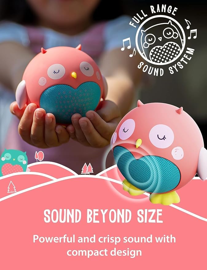 Planet Buddies Kids Bluetooth Speaker Boys and Girls with Microphone, Mini Bluetooth Speaker Portable Wireless, 60 Day Battery, for Home, Outdoor and Travel, Works with iPhone and Android – Olive Owl