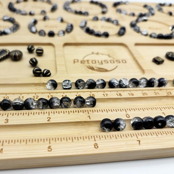 Petoysoso Bead Boards for Jewelry Making, Thicken Bamboo Beading Board for Jewelry Bracelet Making, Bracelet Bead Board, Bracelet Bead Board for Bracelet, Jewelry Making Supplies 15.3x 11.2x0.5 Inches