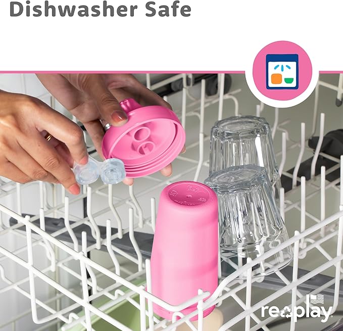 Re-Play Sippy Cups for Toddlers - 10 Oz. Reusable Spill Proof Cups for Kids, Dishwasher/Microwave Safe - Made in USA - Set of 4-3.13" x 6.25" - Easter