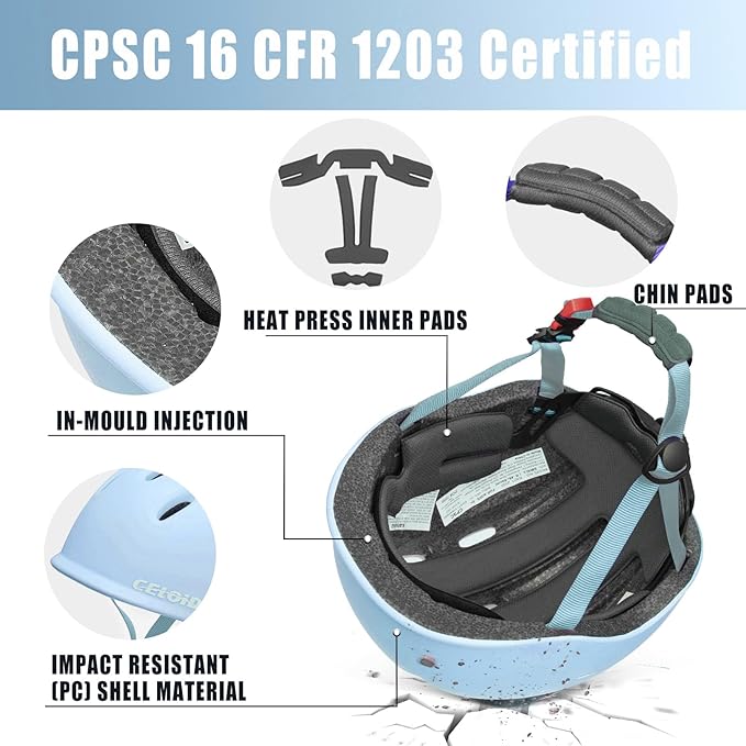 Kids Bike Helmet,Toddler Cyling Helmets for Ages 5-8-9-10-12-14-16Years Youth Boys & Girls,Child Adjustable Multi-Sport Bicycle Skateboard Roller Skate Scooter Balance Skateboarding Helmet