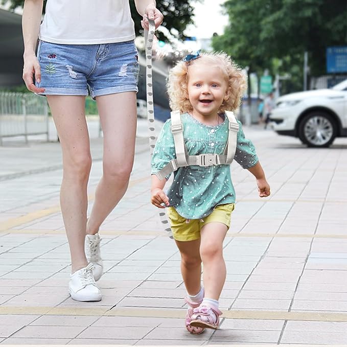 Accmor Toddler Harness Leash, Collapsible Cute Rabbit Kids Leash + Anti Lost Wrist Link for Outdoor Travel, Soft Child Walking Harness Tether Wristband Assistant Strap Belt Protector for Baby Girls