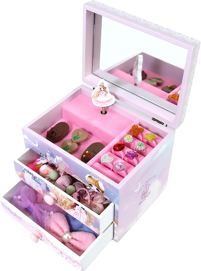 Music Jewelry Box for girls purple girls jewelry box Little girl birthday christmas Gift kids jewelry box Organizer