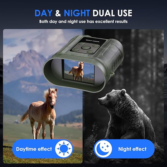 Night Vision Goggles,Compact Night Vision Binoculars,32GB Card Included, Photo/Video Capture,Outdoor Tools for Education, Wildlife Watching,Gifts for Boy, Gifts for Men, Gifts for Father(Green)