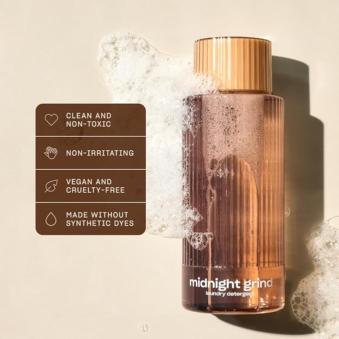 Snif Midnight Grind Laundry Detergent, Bold, Rich Espresso Scent, 64 Loads, Non-Irritating to Skin, Clean, Non-Toxic, Vegan, Cruelty Free, 32oz