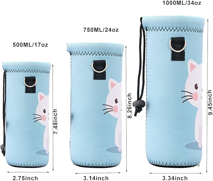 AUPET Water Bottle Bag Carrier,24oz/32oz Insulated Neoprene bottle Sling Holder Case Pouch Cover for 1000ML/750ML Bottles with Shoulder Strap for walking