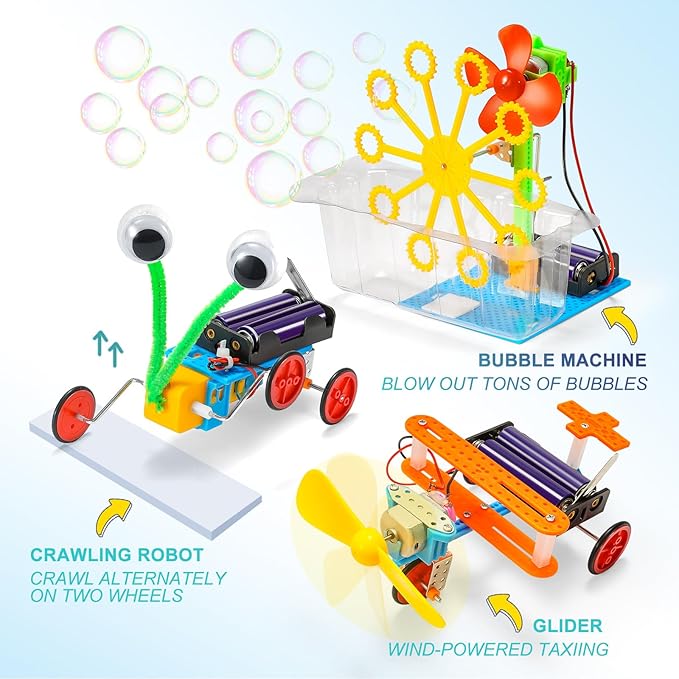 STEM Robotics Kits for Kids Age 8-12 8-10, Science Kits for Kids 5-7, STEM Toys for Boys Age 6 7 8 9 10 12 13 14 Girls Boys Birthday Gifts, Robot Building Crafts 6-8 Engineering Motor Set