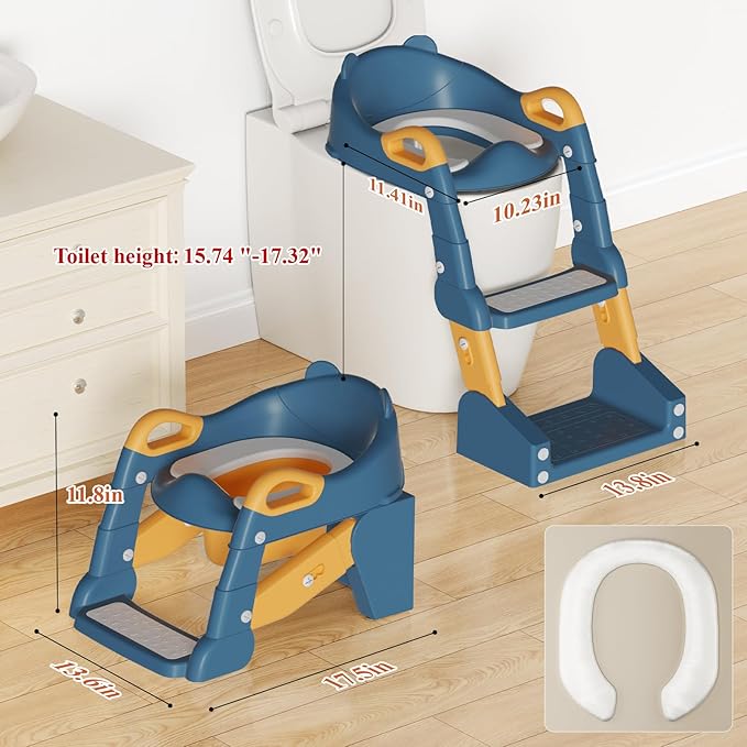 Potty Training Seat, Toddler Toilet Seat for Little Boys Girls, Potty Training Toilet with Urinals, Toddler Step Stool Ladder and Splash Guard