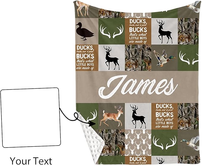 Personalized Baby Crib Bedding Set, 5-Piece Multi-grid Pattern Baby Crib Sets with Custom Name, Toddler Double Layer Blanket Fitted Sheets Changing Pad Cover Rug Wall Art Set, Charming Nursery Decor