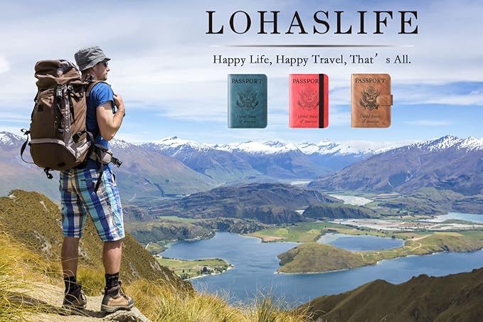 Passport Holder Cover Wallet Travel Essentials Leather Rfid Blocking Case Vacation Luggage Must Haves Travel Accessories for Men Women (120#Coffee)