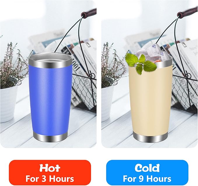 VEGOND 20oz Tumbler with Lid and Straw Stainless Steel Tumbler Cup Vacuum Insulated Double Wall Travel Coffee Mug Powder Coated Coffee Cup (Bluish Violet 1 Pack)