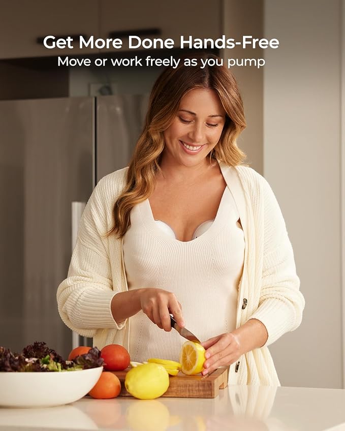 Momcozy M5 Lite Hands-Free Wearable Breast Pump, DoubleFit Flange for Baby-Like Comfort, 3 Modes & 9 Suction Levels, No Flange Insert or Hard Carry Case, 24mm, 2-Pack, Cozy Red