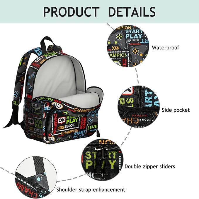 Toddler Backpack for Boys 3-8: Preschool Kindergarten Backpack - Cute Kids Backpacks for Boys-Game