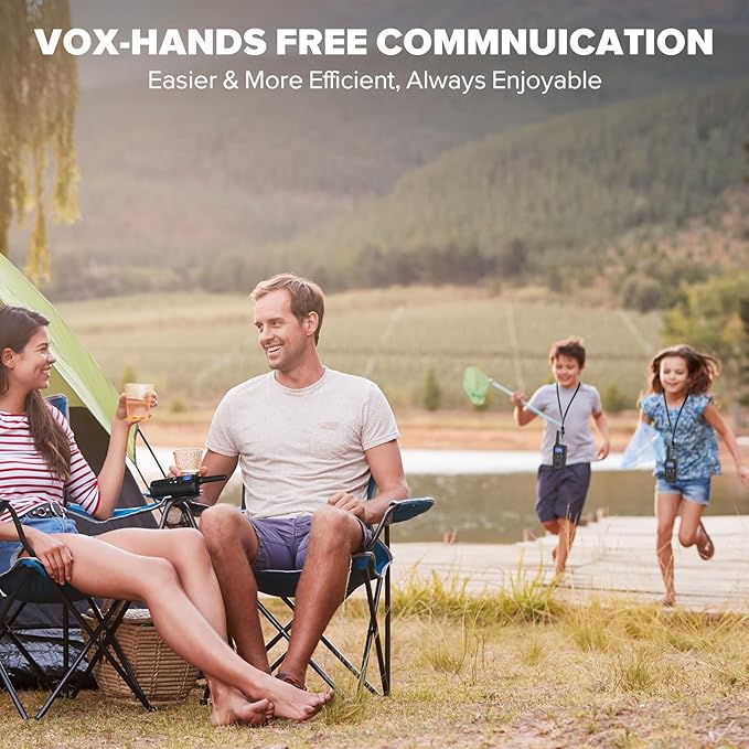 Wishouse Walkie Talkies for Kids Adults - Long Range Rechargeable 2 Way Radios,Gift,Hiking Accessories Camping Gear with Lamp,SOS Siren,NOAA Weather Alert,VOX,Easy to Use 2 Pack