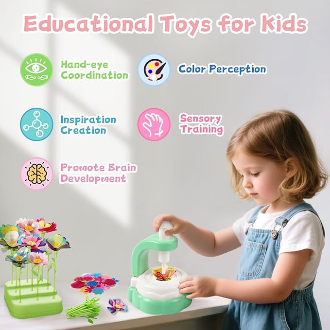 DIY Arts and Crafts Kits for Kids Ages 4-8-12 Flower Bouquet Toys Craft Kit for 4 5 6 7 8 Year Old Girls Ideas Birthday Gift,Classroom Educational Activity Toy for Toddler Kids Boys