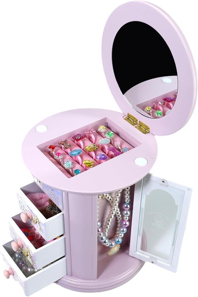 Purple Jewelry Box for Girls - Kids Organizer Little Girl Gift