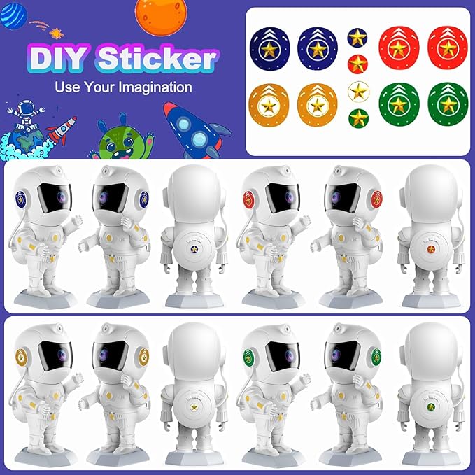 XIAOER Astronaut Galaxy Projector, Robot Star Night Light for Bedroom, Starry Nebula Space Projector Ceiling Lamp with Timer and Remote Control for Kids Adults