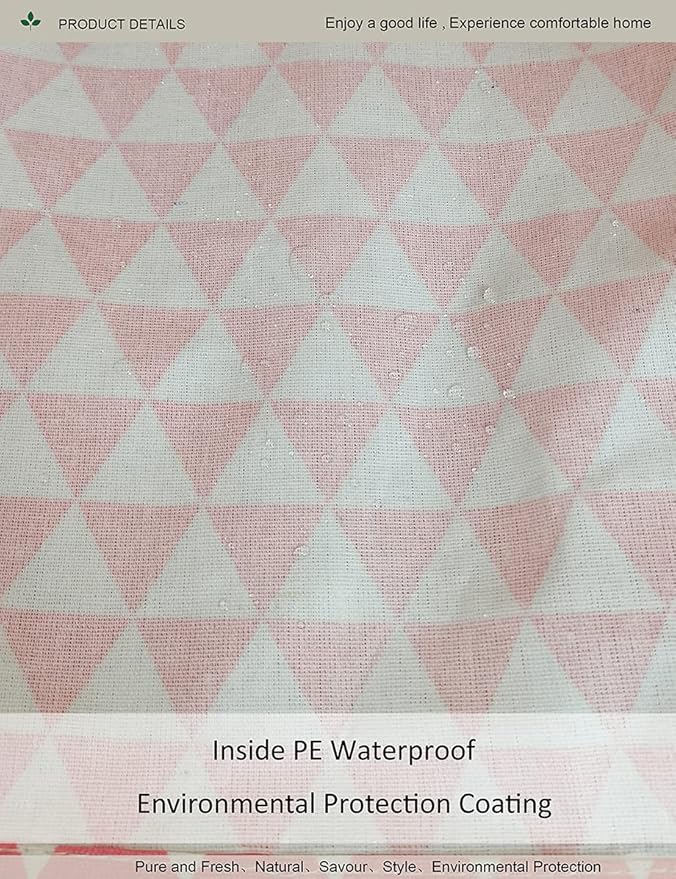 Rectangular Fabric Storage Box, Decorative Basket and Finishing Basket with Handle are Used for The Storage of Clothes, Books and Sundries(Pink Triangle) 1