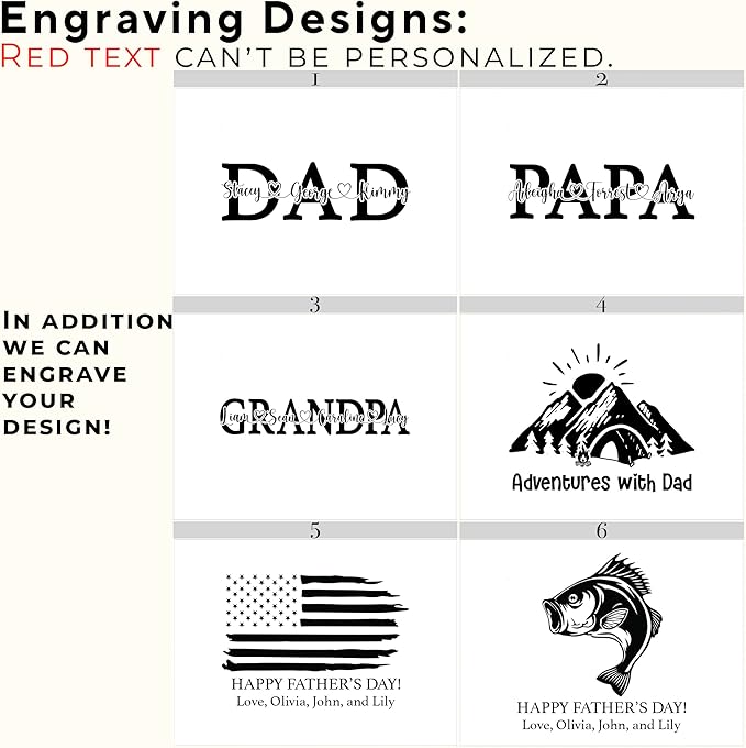 Unique Dad Gifts from Kids - Custom Acacia Wood Keepsake Box for Memories with Engraved Children Names, Personalized Gift Fathers Day from Daughter and Son, Dad Birthday Gift from Kids, 8x6x4 in