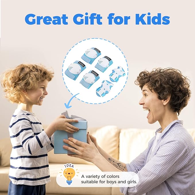 BOSONER Kids/Youth Knee Pad Elbow Pads for Roller Skates Cycling BMX Bike Skateboard Inline Rollerblading, Skating Skatings Scooter Riding Sports