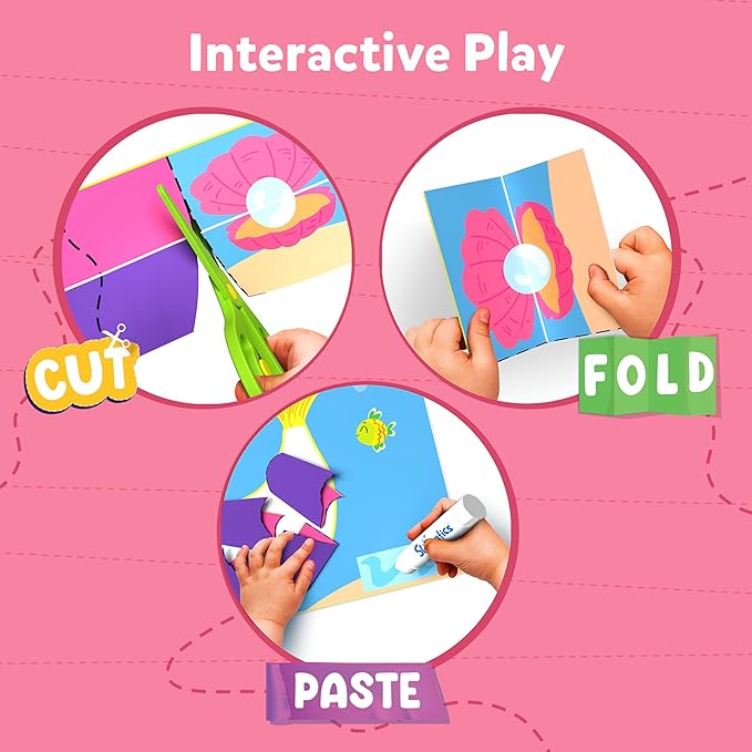 Skillmatics Scissor Skills Activity Book - Snip Snip, 25 Fun Cutting & Creative Activities for Preschoolers, 2 Child-Safe Scissors, Fine Motor Skills Craft Kit, Gifts for Kids Ages 3, 4, 5, 6, 7