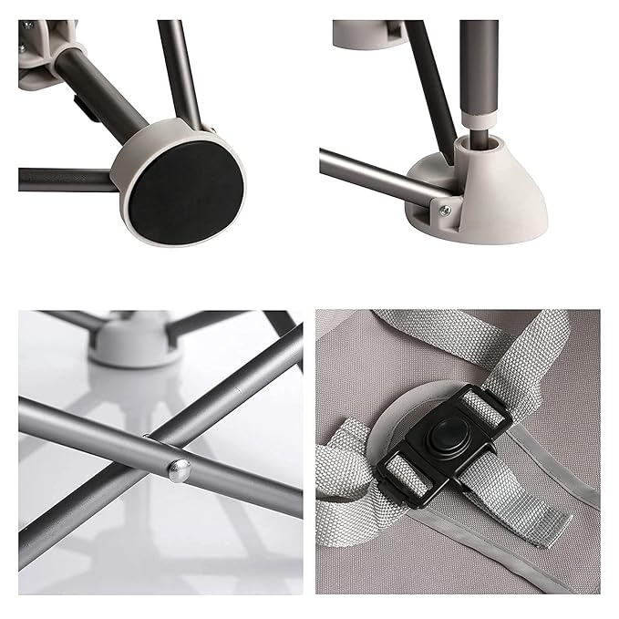 PandaEar Portable Baby Seat Travel| Compact Fold with Straps for Indoor/Outdoor Use| Great for Camping, Beach, Lawn |Toddlers, Kids, Boys, Girls (Without Placemat, White)