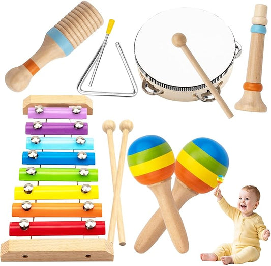 Montessori Toys for 1 2 Year Old,Musical Instruments for Toddlers 1-3 ,Baby Wooden Toy Set,Educational Music Toys Stocking Stuffers for Boys Girls Age 1 2 3 Year Old