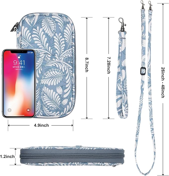 jiemei RFID Family Passport Wallet Holder Waterproof, Travel Document Organizer Credit Card Clutch Bag for Men Women (RFID Leaf)