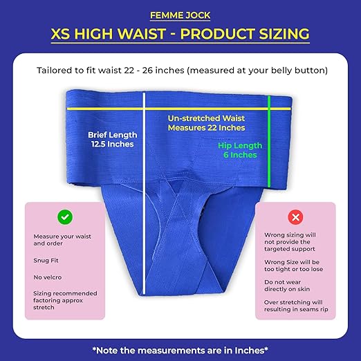 Patented Women’s Pelvic Floor Orthotic Support Belt ― Uterus Pain Relief Girdle for Dropped Bladder, Vulvar Varicosities, Postpartum Recovery, SPD | High Waist - Sapphire Blue (XS)