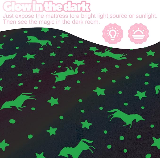 MeMoreCool Kids Floor Futon Mattress Large 6x4 FT, Thicken Foam Tatami Mattress for Children Play Area, Foldable Sleeping Pad Crawling Tatami Mat for Playroom, Rainbow Unicorn