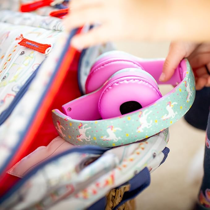 Snug Play+ Kids Headphones – Volume Limited 93dB for Safe Listening – Foldable, Durable Headphones for Toddlers, Boys & Girls – Tangle-Free Cord – Ideal for Travel, School, Tablets - Llamas