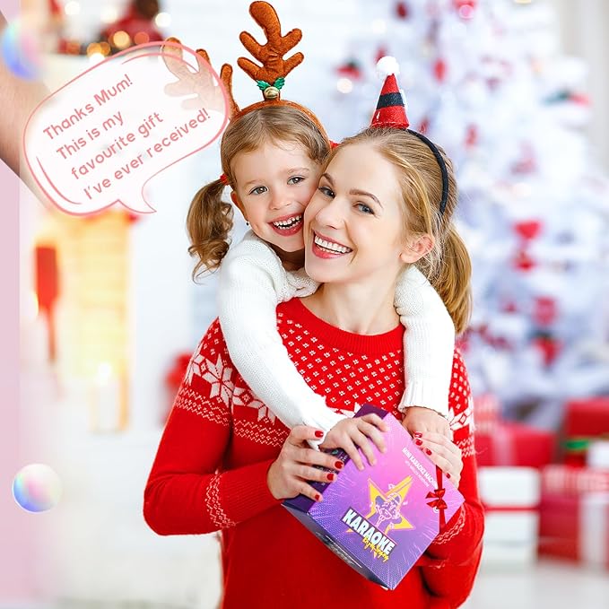 YLL Mini Karaoke Machine for Kids Adults, Portable Bluetooth Speaker with 2 Wireless Microphones, TOP Birthday Gifts Toys for Girls Ages 3, 4, 5, 6, 7, 8, 9,10,11,12+ Years Old Toddler (Lightpink)