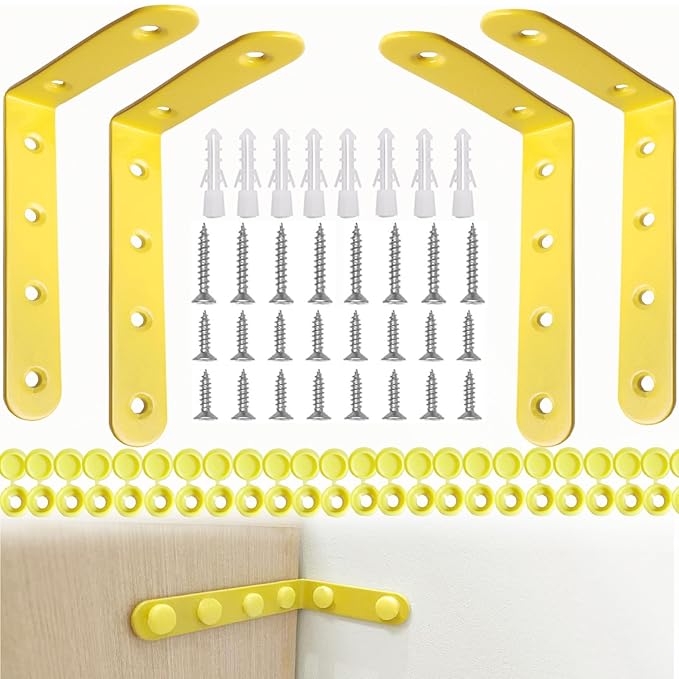 Anti Tip Furniture Anchors for Baby Pet Proofing,Furniture Wall Anchor Furniture Dresser Bookshelf Falling Prevention Device for Children (Yellow)