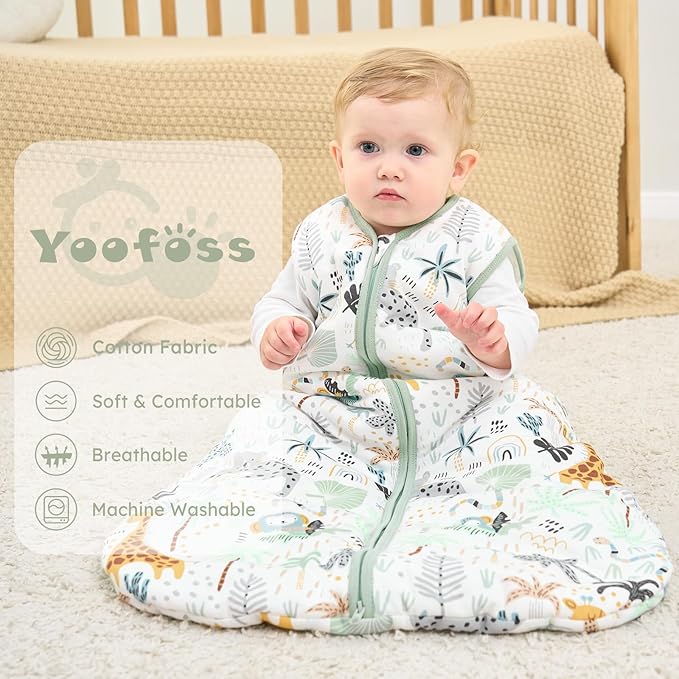 Yoofoss Baby Sleep Sack 0-6 Months, TOG 2.5 Baby Wearable Blanket with 2-Way Zipper, 100% Organic Cotton Fabric Winter Newborn Sleeping Sack, Warm Soft Comfy