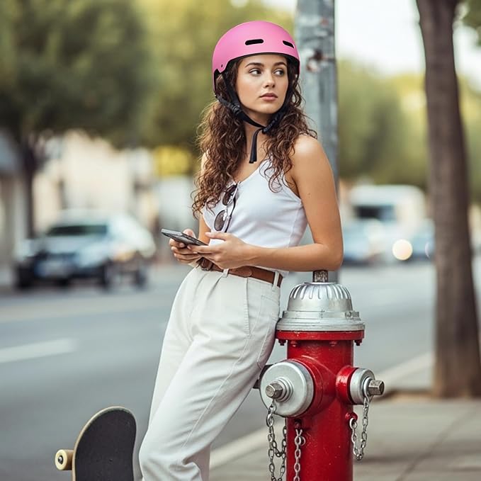 Skateboard Bike Helmet for Adults Women Men Youth Kids (2-3-5-8-14+ Years Boys Girls) - Lightweight Multi-Sport Adjustable Helmets for Bicycle Skateboard Scooter Skate Cycling